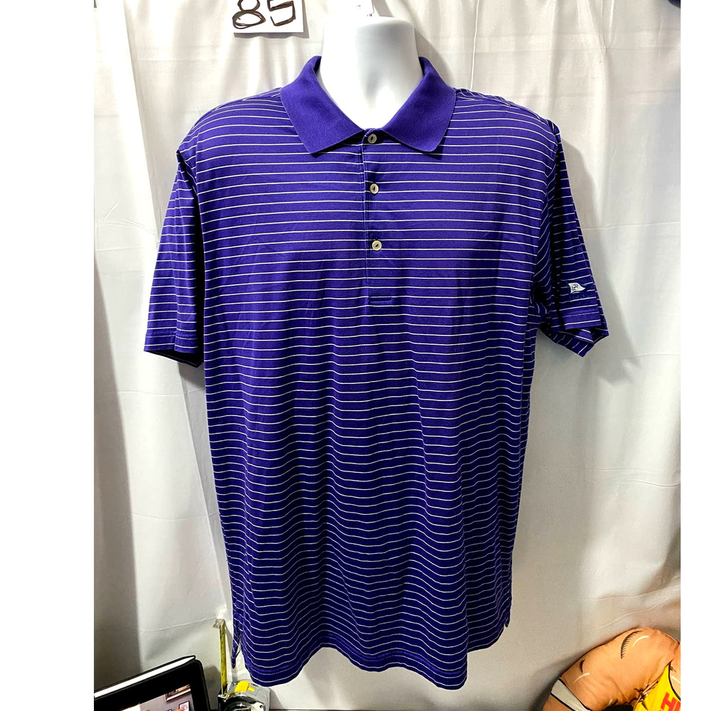 Peter Millar Purple White Polo size Large golf club patch 1908
